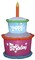 3.5' Gemmy Airblown Inflatable Colorful Birthday Cake w/ Candle 34457
